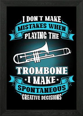 Trombone Spontaneous Creat Framed Wall Art Poster Canvas Print Picture