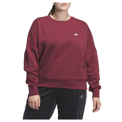 adidas Essentials Small Logo Feel Cozy Crew Neck Sweatshirt Plus Womens Red Casu