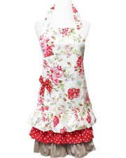 Mother and Daughter Ruffles Roses Apron Baking Cooking Crafts Kitchen Wear