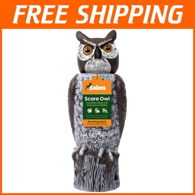 Realistic Owl Scarecrow - 360º Rotating Head - 18'' Tall