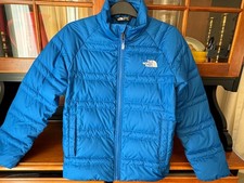 The North Face Jacket Boys Youth M 10/12 Royal Harbor Blue Alpz 550 Down Puffer