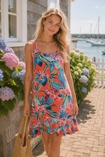 Tommy Bahama Womens Tropical Floral Ruffle He...