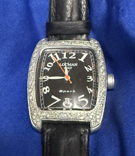 Orologio Vintage Locman Italy 488 Sport Diamante Alluminio Cinturino Pelle Nero