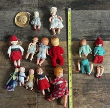 Vintage German Celluloid Mini Dolls Lot Of 13