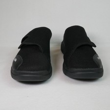 FitVille Marca Mens Black Comfort / Diabetic Shoes Hook  Loop 10EW 10 EW
