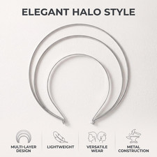 Silver Halo Crown Headband Goddess Headpiece Multi-Layer Hair Crown DIY Metal...