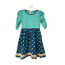Matilda Jane Girls Size 10 Polka Dot Print Dress Puff Sleeve Play Outfit