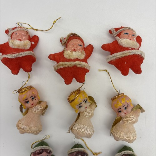VTG Lot Ornaments Santa, Snowman Elf Angel Kitsch Japan Around 1950-1960? READ - Picture 2 of 14