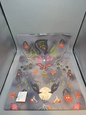 ANTHROPOLOGIE MYSTIC TABLE RUNNER 16X90 NIP BLACK CATS/MUSHROOMS/CROWS BOHO