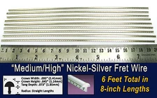 6 feet of Medium/High Nickel-Silver Fret Wire/Frets for Guitar & More!