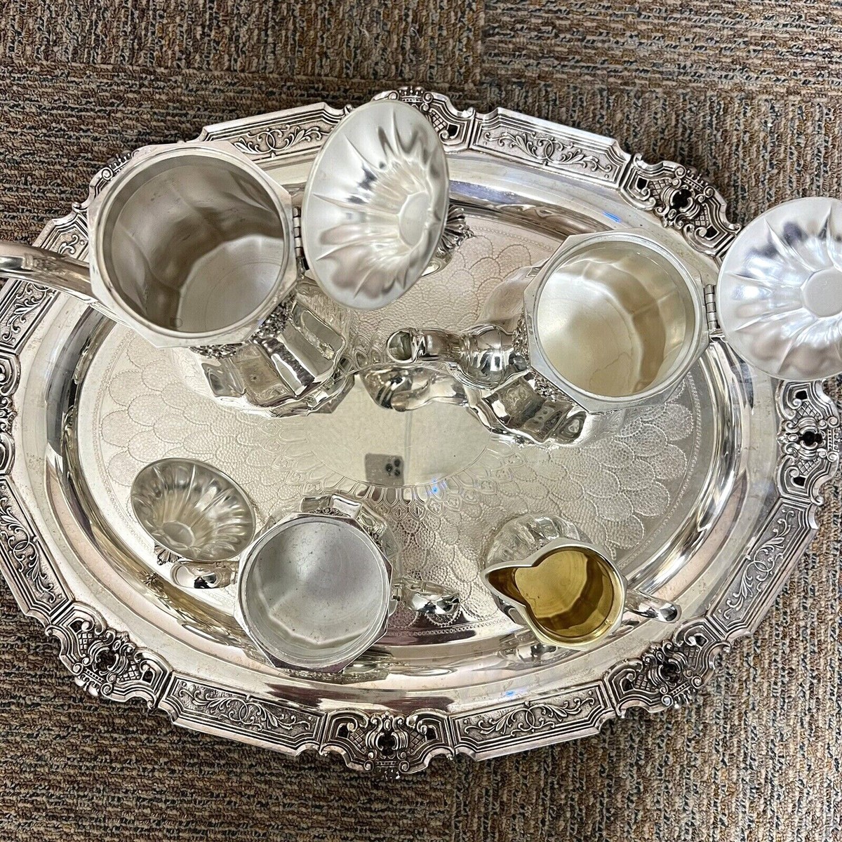 【tora117】シルバー 菓子楊枝セット〈5本セット〉SILVER Vintage 5 Piece Hispana Gortham YC1651 Hollowware