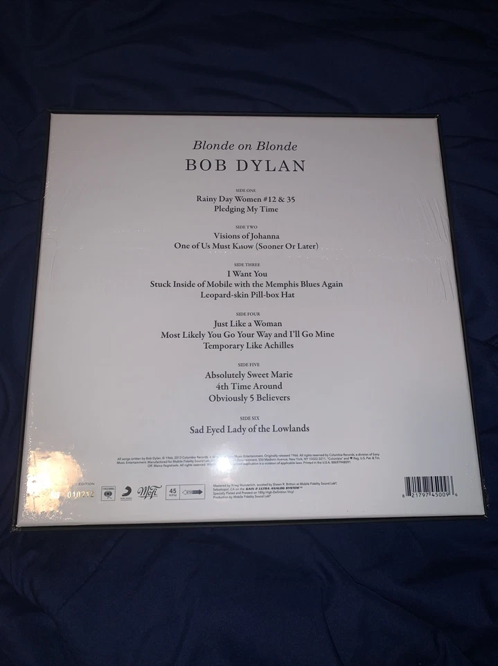 Bob Dylan Blonde on Blonde 3 180G LPs 45 RPM Mobile Fidelity MFSL #ed New SEALED - Image 2 of 2