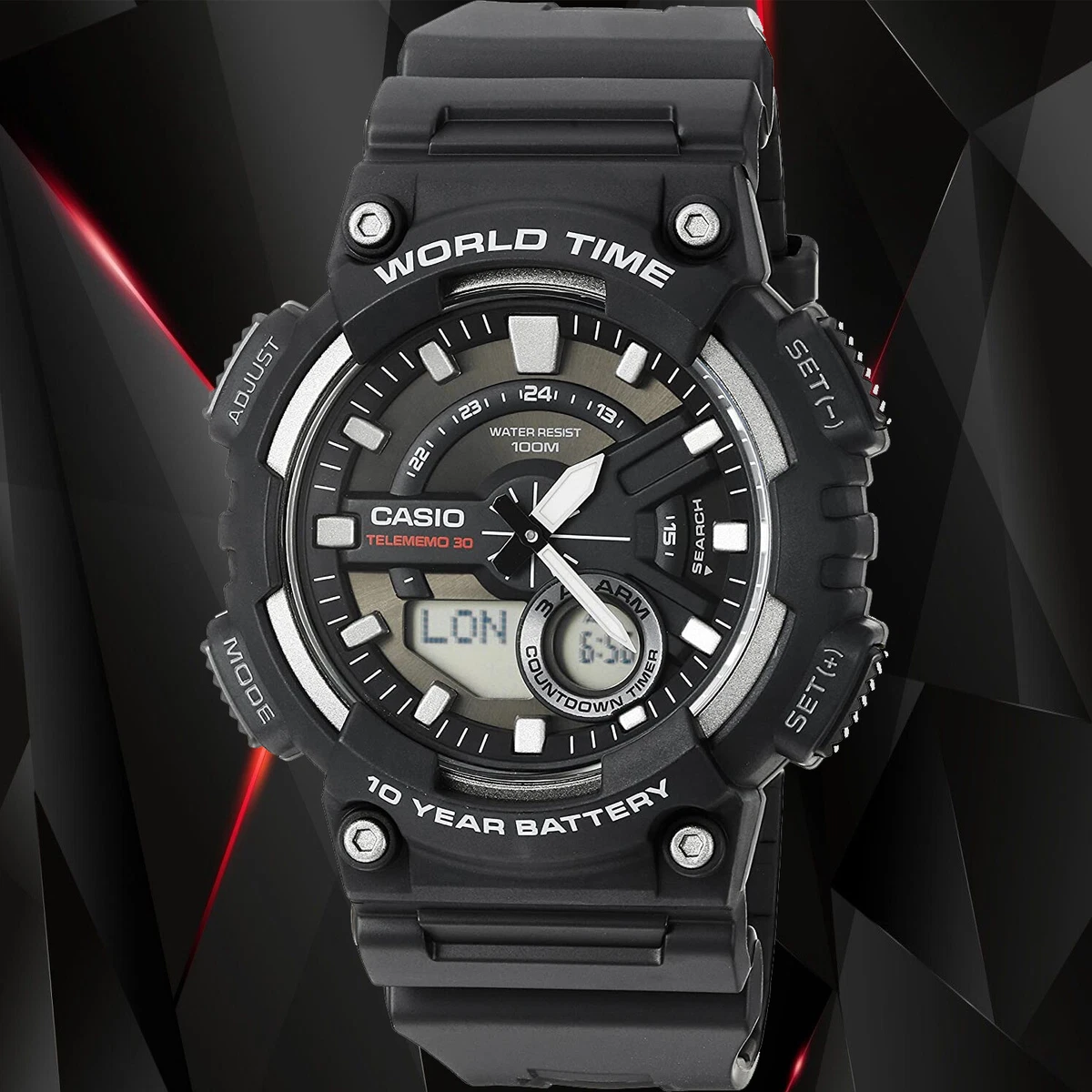 Casio men's world hotsell time digital watch