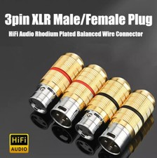 2/4 pcs 3pin Rhodium Plated Male/Female XLR Plug Audio Balanced Cable Connector