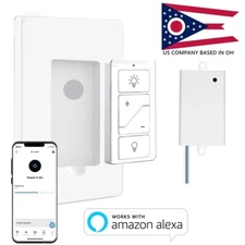Smart Wireless Light Switch and Receiver Kit Dimming No wiring Work Alexa