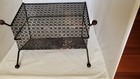 Vintage Lge Mid Century Modern Atomic Black Metal Iron Magazine Rack Perforated — photo 5
