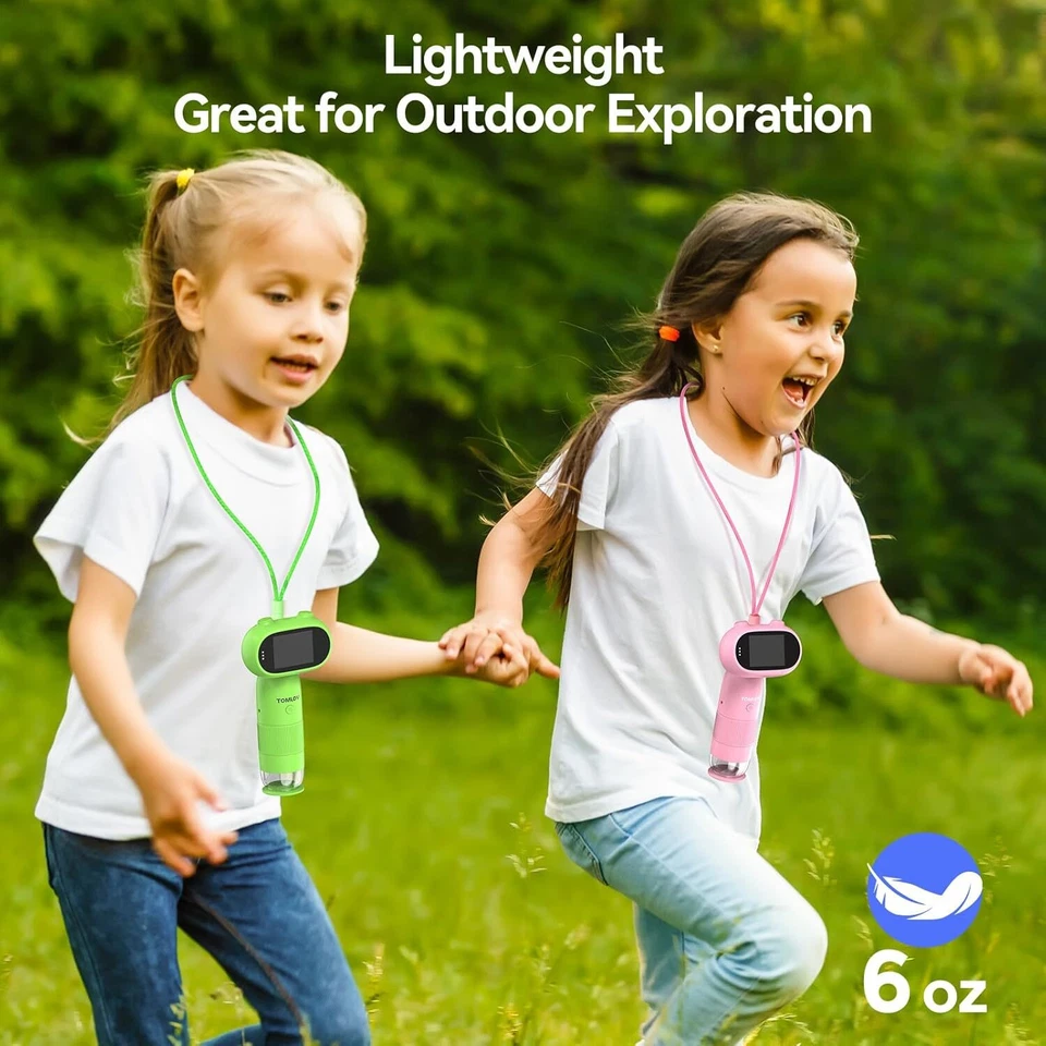 TOMLOV P30 Kindermikroskop 1000X Tasche Lupe 8LEDs Licht Handmikroskop 16MP 16GB - Bild 2 von 4