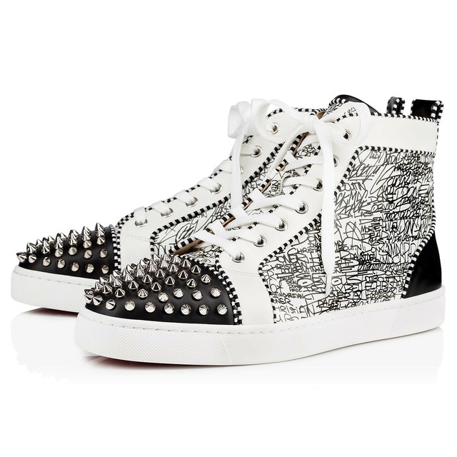 christian louboutin mens black high tops