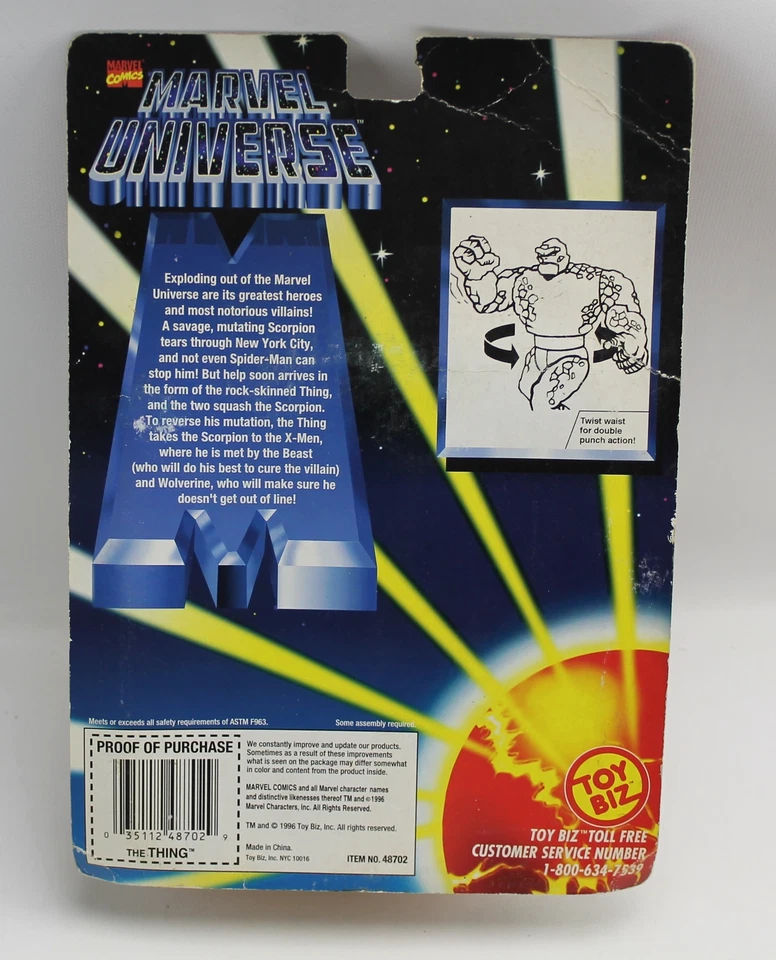Marvel Universe The Thing Clobberin Punch Action Toy Biz 1996 Foto 3 de 3