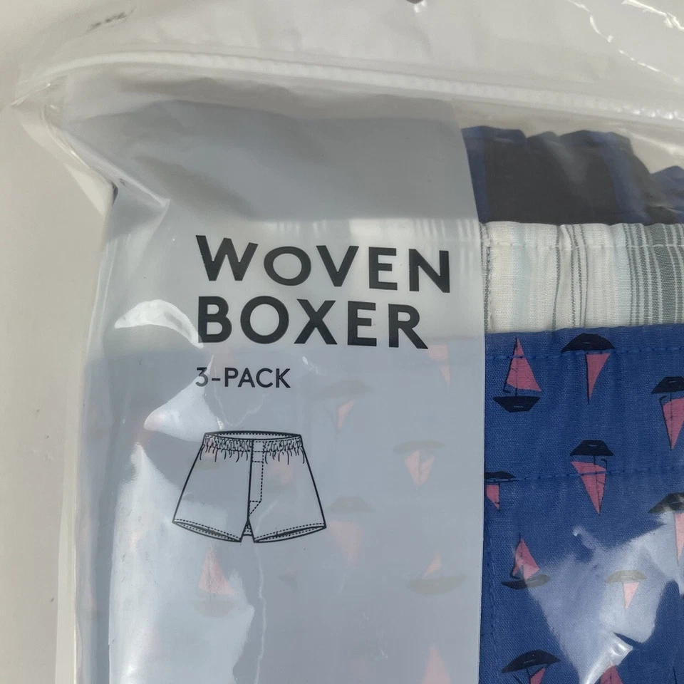 Nordstrom 3 упаковки сплетенные боксеры мужской магазин 2XL синий мульти парусник новый - Изображение 2 из 4