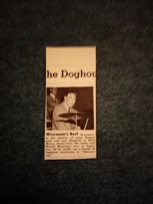 G9n Ephemera 1940 Jazz Picture Drummer Brad Morey Wisconsin 