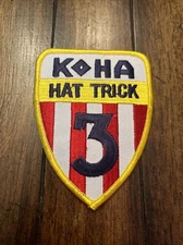 KOHA Kalamazoo MI Hockey League Iron On Patch Rare 4” Logo USA Hat Trick
