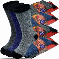 6 Pairs Mens Winter Heavy Duty Heated Thermal Warm Boots Crew Socks Size 9-13