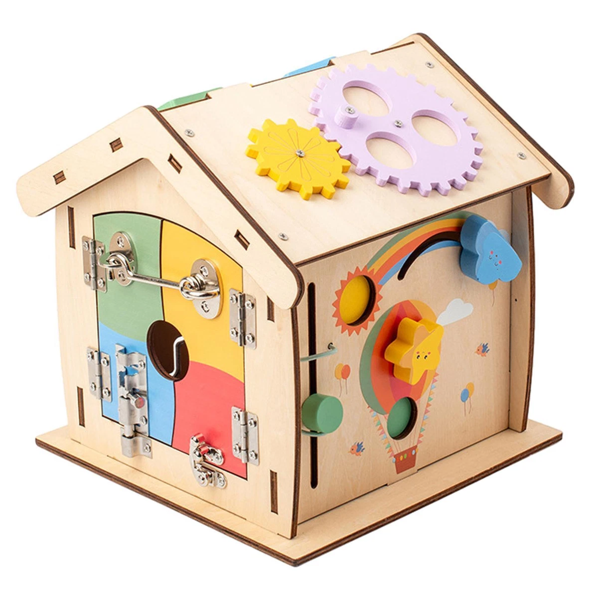 Montessori Busy Board Wooden House Toy 14 in 1 Sensory Toy for Birthday  Gift