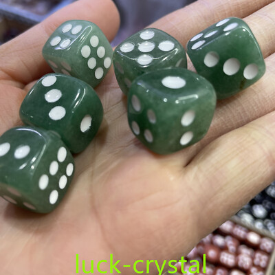 Natural Green Avenutrine Quartz Hand Carved Crystal Dice Healing 5pc ,chuanfu