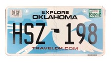 Oklahoma Used 2020 CAR License Plate HSZ-198 - Garfield County!