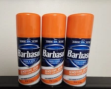 Barbasol Sensitive Skin Shaving Cream for Men Lot of 3 Thick & Rich, 7 oz Each
