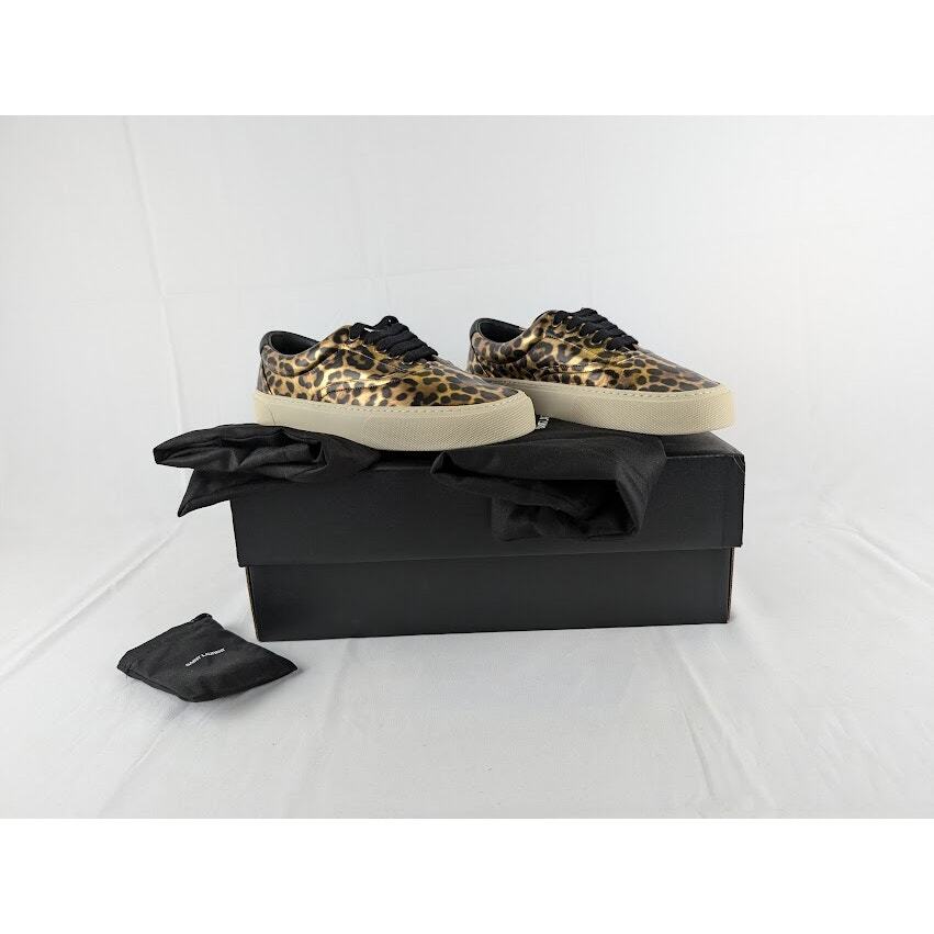 Sneakers basse Saint Laurent Paris Venezia stampa leopardata leopardata nuove con etichette 41