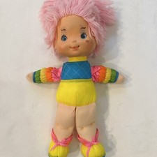 Vintage 1983 Rainbow Brite Doll Tickled Pink 15" Baby Plush Doll Hallmark Mattel