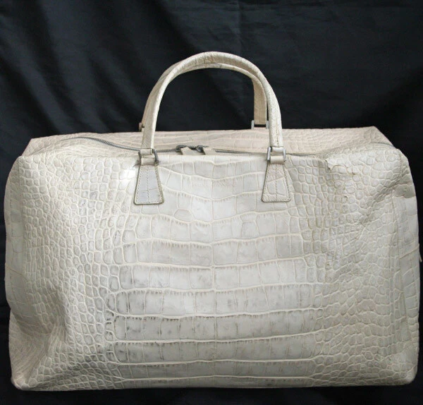 Crocodile duffle bag with Double G