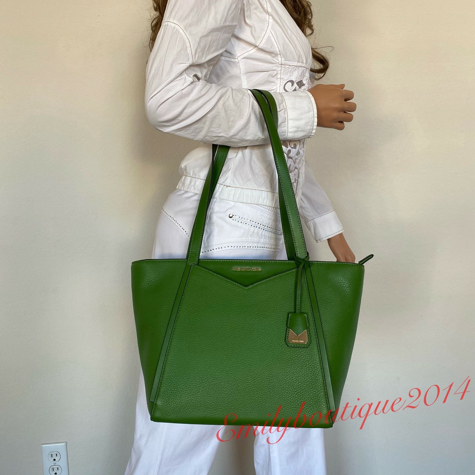 whitney small pebbled leather tote