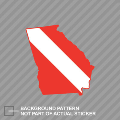 Georgia State Shaped Diver Down Flag Sticker Decal Vinyl scuba flag diving dive