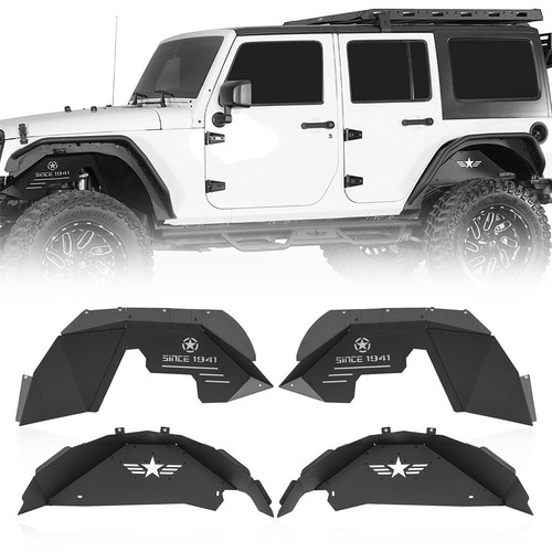 Front Bumper Rear Bumper Inner Fender Flares Liners For Jeep Wrangler JK 07-18 - Picture 15 of 27