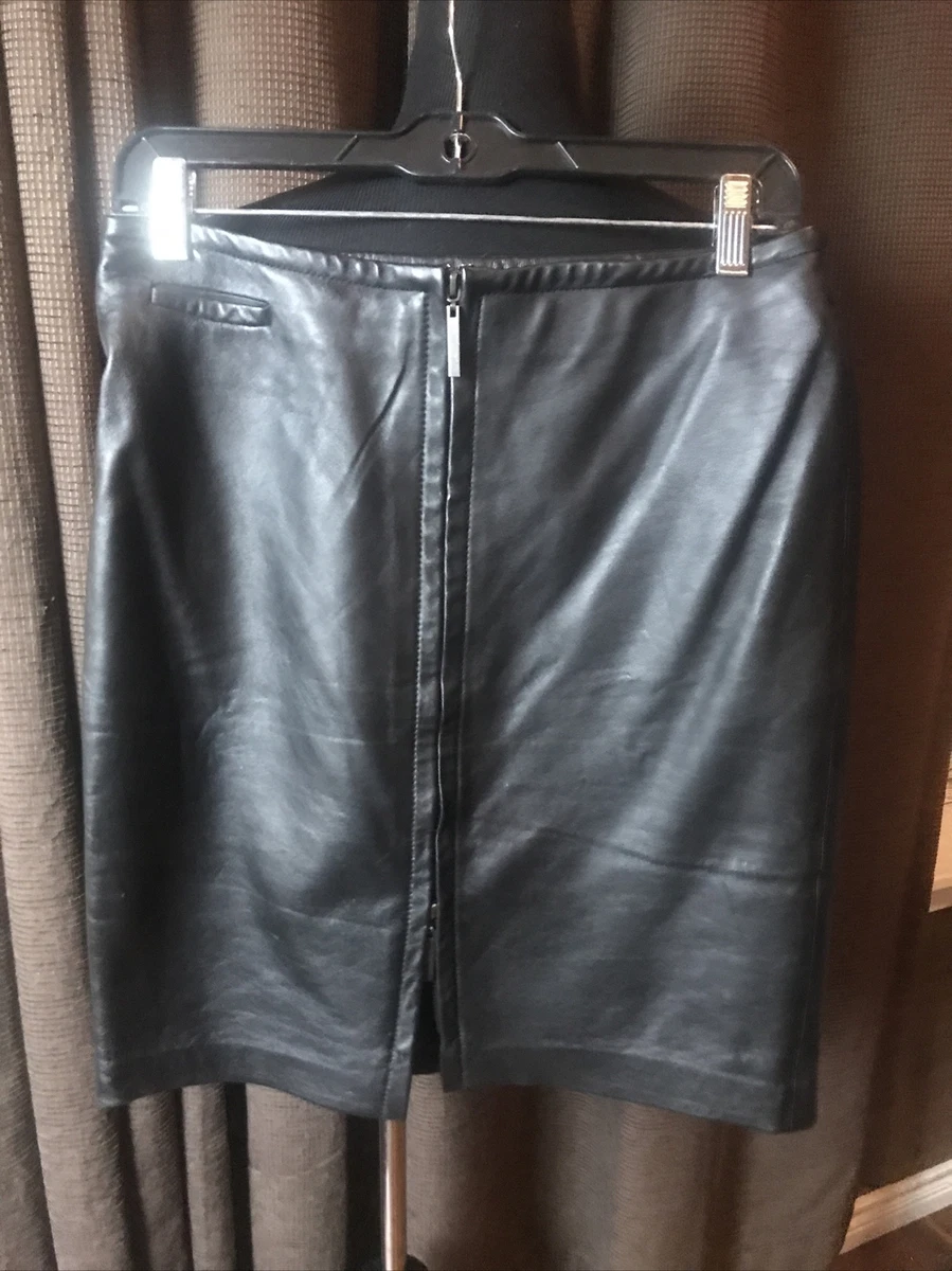 EXPRESS BLACK LEATHER SKIRT SZ 5 6 eBay