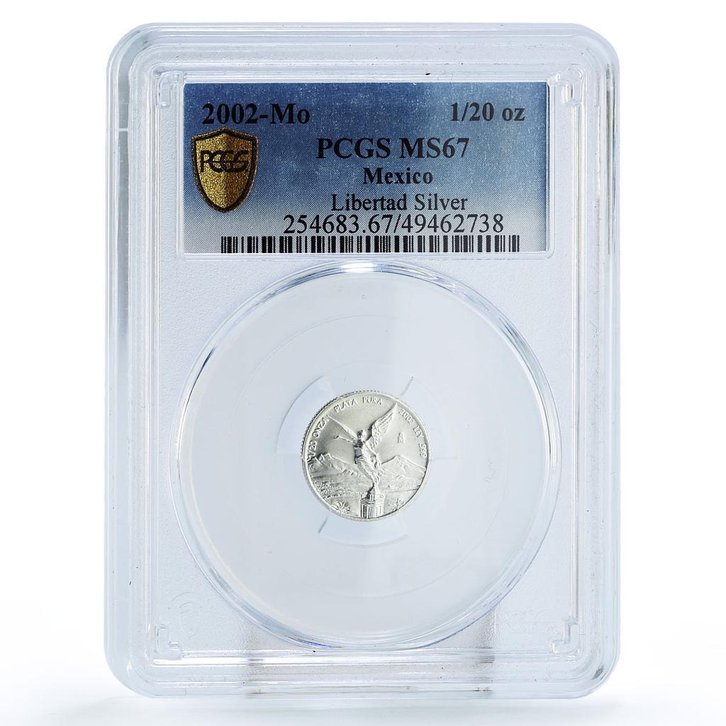 Mexico 1/20 onza Libertad Angel of Independence MS67 PCGS silver
