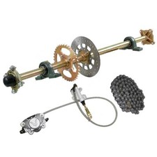 29" 32" 44" Go Kart Rear Live Axle Kit, Sprocket Hub Brake Assembly chain Disc