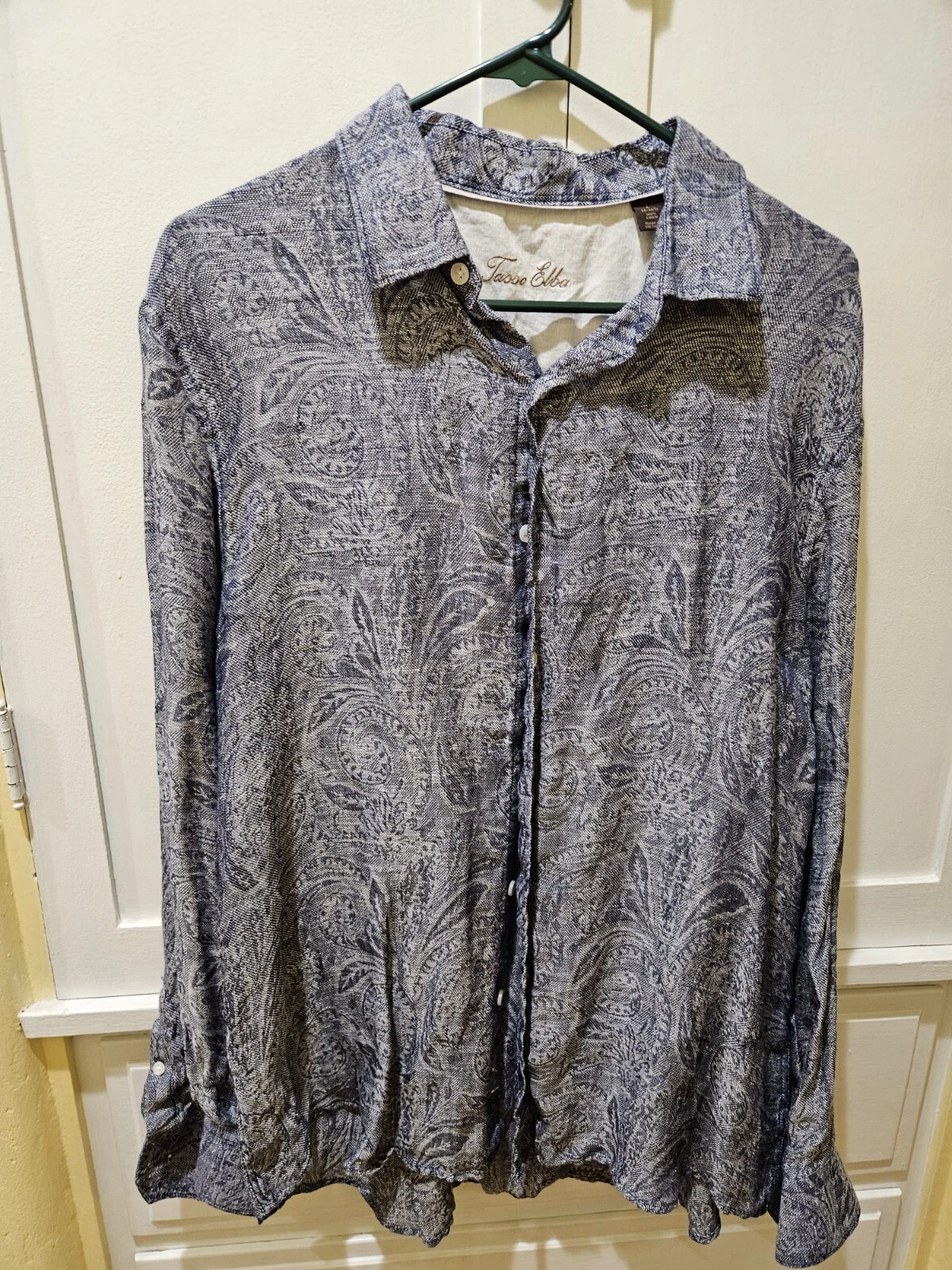 Tasso Elba Linen Shirt L