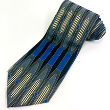 Cravatta uomo Geoffrey Beene fantasia astratta colonna vetro colorato 100% seta