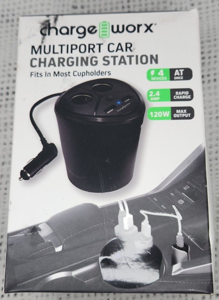 ChargeWorx Multi-Port Fast Car Charger with USB & QC 3.0 ChargeWorx Multi-Port Fast Car Charger with USB & QC 3.0