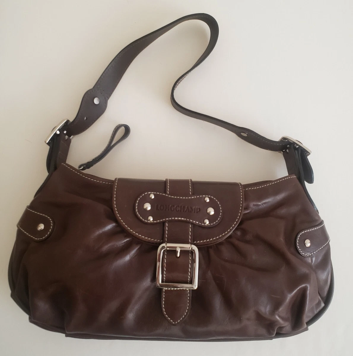 Longchamp, Bags, Longchamp Le Pliage Hobo Crossbody Shoulder With  Adjustable Strap Brown Bag