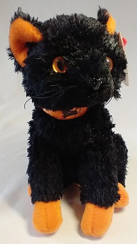 Ty Beanie Babies Fraidy Halloween Black Cat Plush Original Tags - Picture 2 of 9