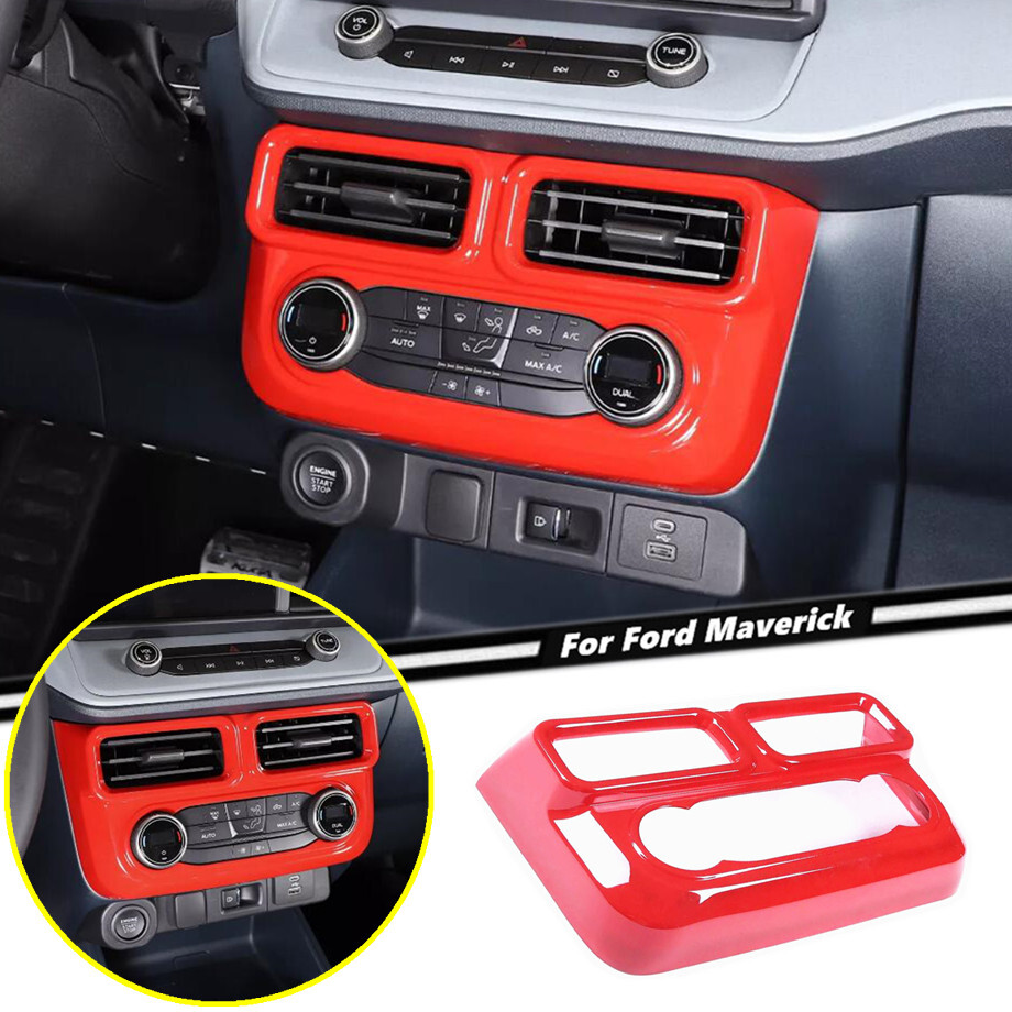 Red A/C Panel Cover Trim for 2022-2024 Ford Maverick Car Accessories