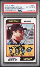 1974 Topps #403  Red Sox Mgr./Coaches Johnson/Stange PSA Authentic