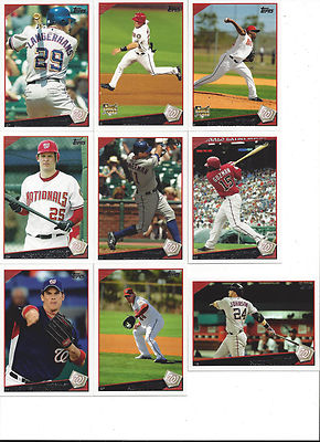 2009 Topps 1 & 2 Washington Nationals Team Set Adam Dunn Ryan Zimmerman 21