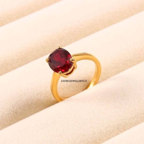 Bague éternité Argent Sterling 925 Rouge Rubis Coupe Princesse - Taille 7, Neuve Sans Emballage