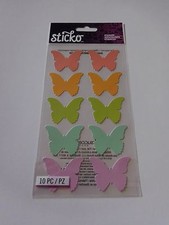 Crafts Stickers Sticko Butterfly Butterflies Silhouettes Pink Green Labels Write